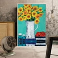 thumbnail image 2 of IDEA4WALL Framed Canvas Wall Art Minimalist Yellow Poppy in White Vase Painting Prints for Modern Home Decoration Ready to Hang - 24x36 inches, 2 of 4