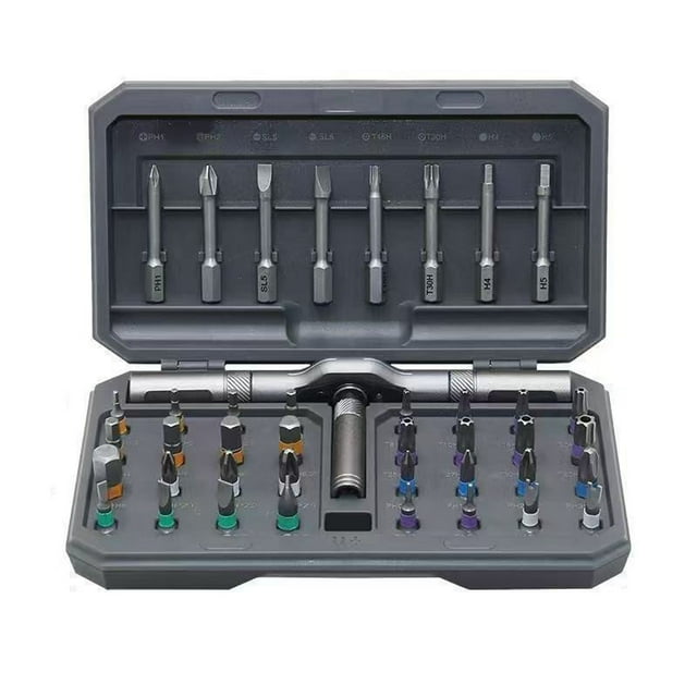 A 42 In 1 Magnetic Screwdriver Set With Ratchet Handle Detachable T Handle Industrial Alloy Steel Bits Diy Home Repair Tool Kit 42 Pieces Screwdriver Bits For Electronics Maintenance