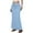 Sky Blue, variant on Women's Drawstring Elastic Waist Back Slit Solid Midi Skirt (Sky Blue M)