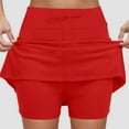 thumbnail image 2 of Jdkau Women's Mini Tennis Skirts Casual Athletic Workout Skorts with Pockets Golf Skirts for women（Red,4XL）, 2 of 6