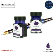 Monteverde 60ml Gemstone Fountain Pen Ink Bottle (30ml Charoite G309CH Ink Bottle - Pack of 2)