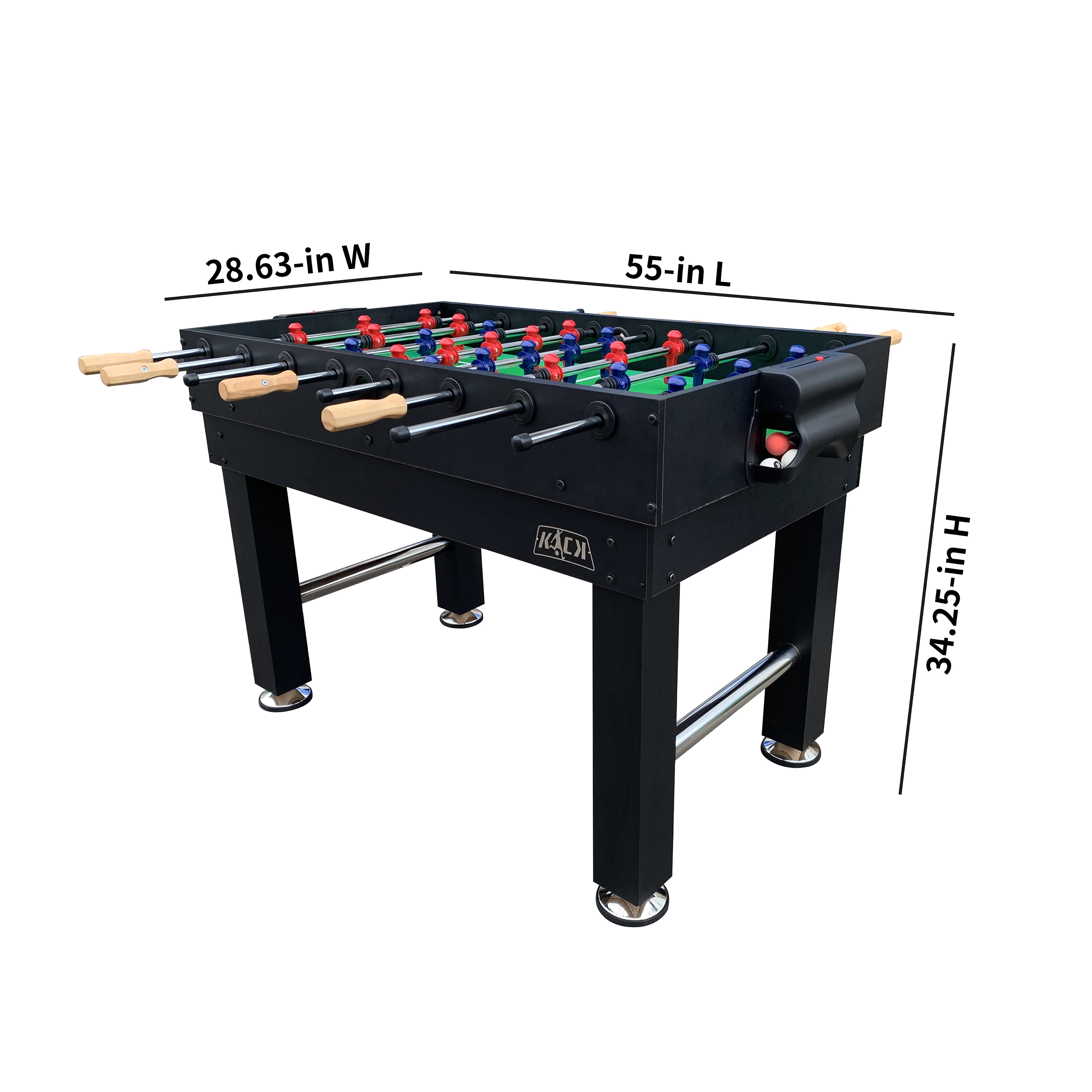 KICK Pentacle 55″ 5-in-1 Multi Game Table (Black) - Combo Game Table Set - Foosball, Billiards/Pool, Push Hockey, Shuffleboard and Bowling for Home, Game Room, Friends and Family!