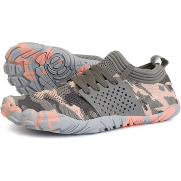 Joomra Women's Minimalist Trail Running Barefoot Shoes , Wide Toe Box , Zero Drop Pink/Grey
