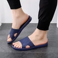 thumbnail image 2 of Mens Non-Slip EVA Slide Slippers Quick Dry Bathroom Shower Pool Sandals Indoor Outdoor Lightweight Arch Support Dark Blue (US 7.5-10.5),Size 7.5, 2 of 7
