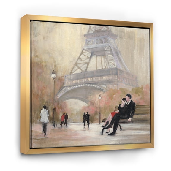 Designart ' Love in Paris VI ' Romantic French Country Framed Canvas