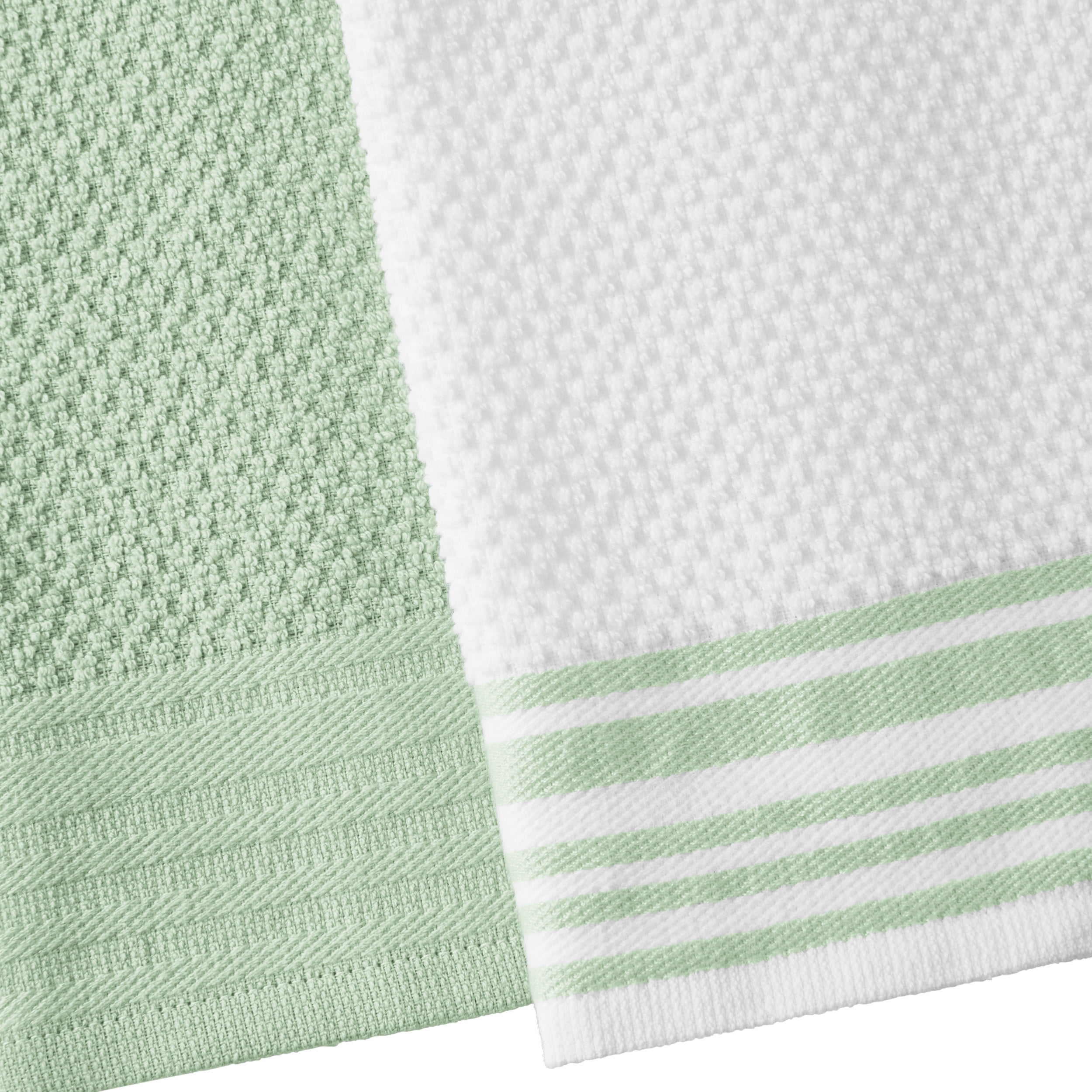 Mainstays 4-Pack 16”x26” Woven Kitchen Towel Set, Sage