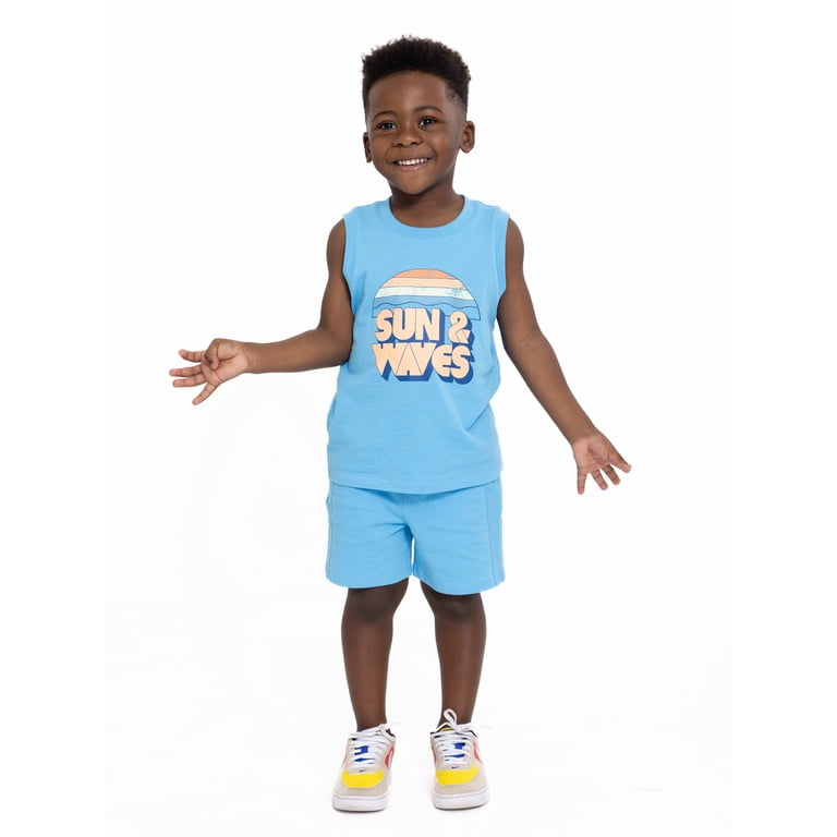 Boys Blue Printed Pull-On Shorts: Fun And Functional for Summer