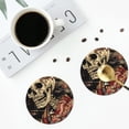 thumbnail image 5 of Gaeub Gothic Eastern Floral Skull Print 6 Pcs Leather Coasters for Drinks ,Drink Coasters Sets,Drink Table Cup Coasters for Living Room Kitchen Coffee Decor,Round Shape, 5 of 7