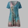 thumbnail image 2 of Puliio Summer Dresses for Women Short Sleeve V Neck Floral Print Mini Casual Boho Beach Sundress, 2 of 5