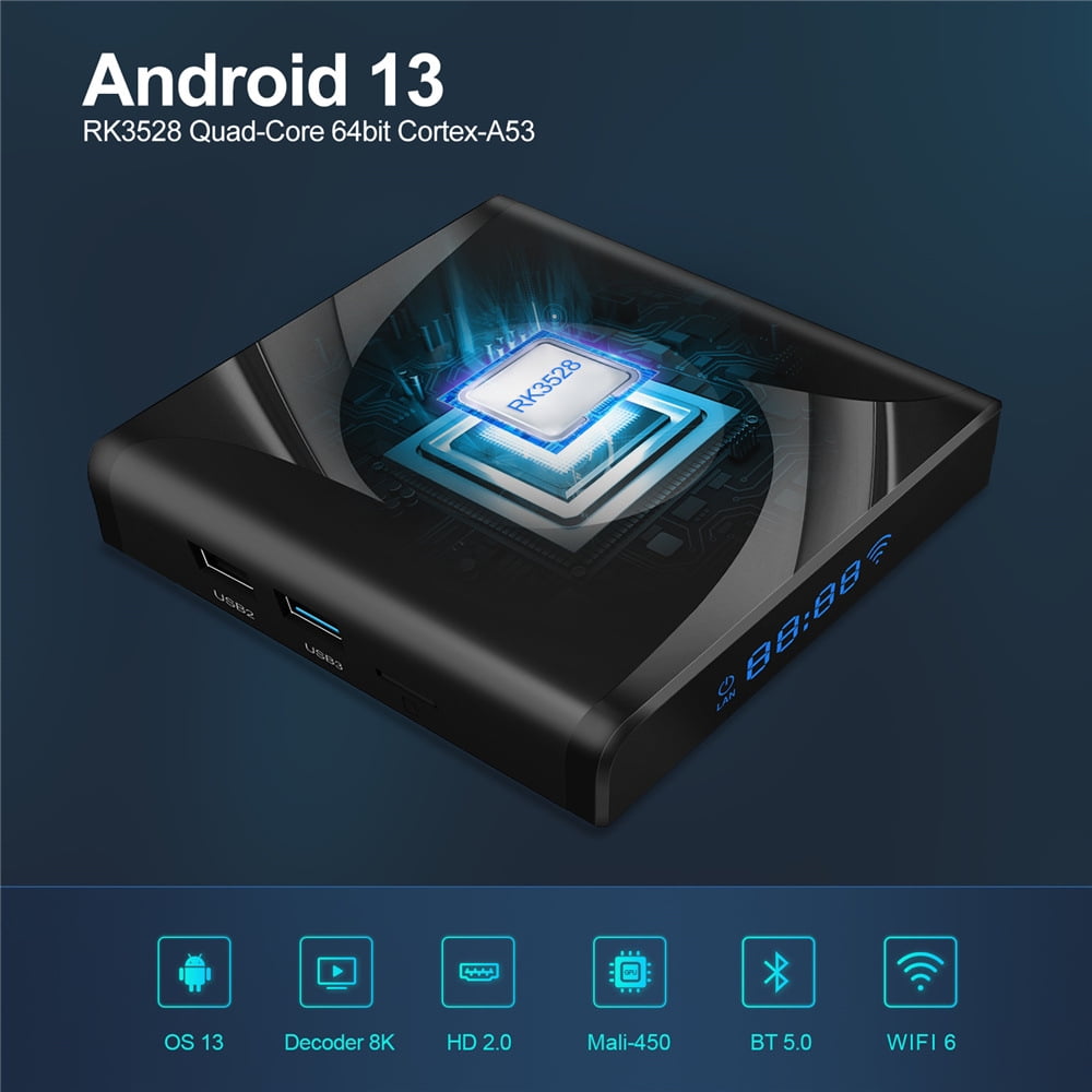 X88PRO13 Android TV Box, RK3528 Octa-Core, 4GB RAM 64GB ROM