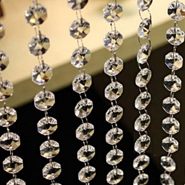 Cortina Deco 33 FT Crystal Clear Acrylic Bead Garland Chandelier Suministro de boda colgante Ndcxsfigh Libre de BPA