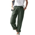 thumbnail image 4 of Green Womens Sweatpants Women's Straight Pants Elastic Waist Casual Trousers Pants with Pockets Casual Pants Women, 4 of 6