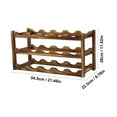thumbnail image 5 of Suodoka Premium Pine Wood 3‑Layer Wine Rack – 15 Bottle Capacity, Flat‑Lay Display, Stable & Stylish Home Countertop Organizer, 5 of 9