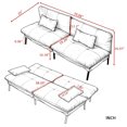 thumbnail image 3 of BSHTI 70" Velvet Convertible Futon Sofa Bed with Split Back & 5-Position Adjustment, Metal Frame, Tapered Legs, for Small Space & Guest Room,Blue, 3 of 10