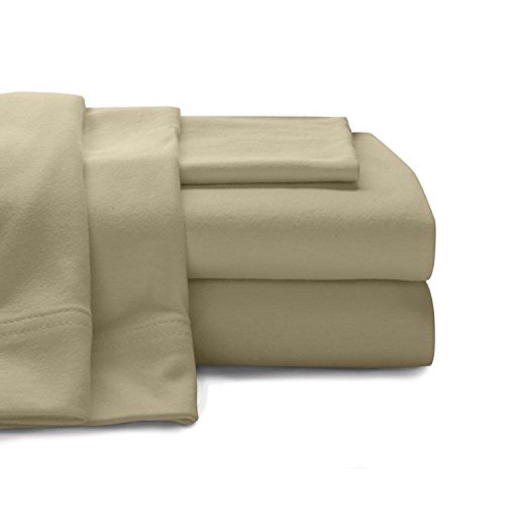 Twin Extra Long 100 Cotton jersey Sheet Set Soft and Comfy By Crescent Bedding Taupe Twin