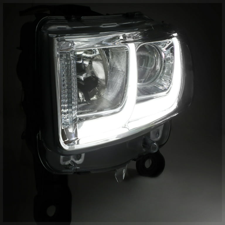 Chrome/Clear*Dual LED DRL BAR*Projector Headlight 14-16 Jeep Grand
