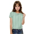 thumbnail image 2 of Jalioing Striped T Shirt for Teens Short Sleeve Crew Neck Basic Tee Shirt Kids Boys Girls Summer Casual Tops, 2 of 6