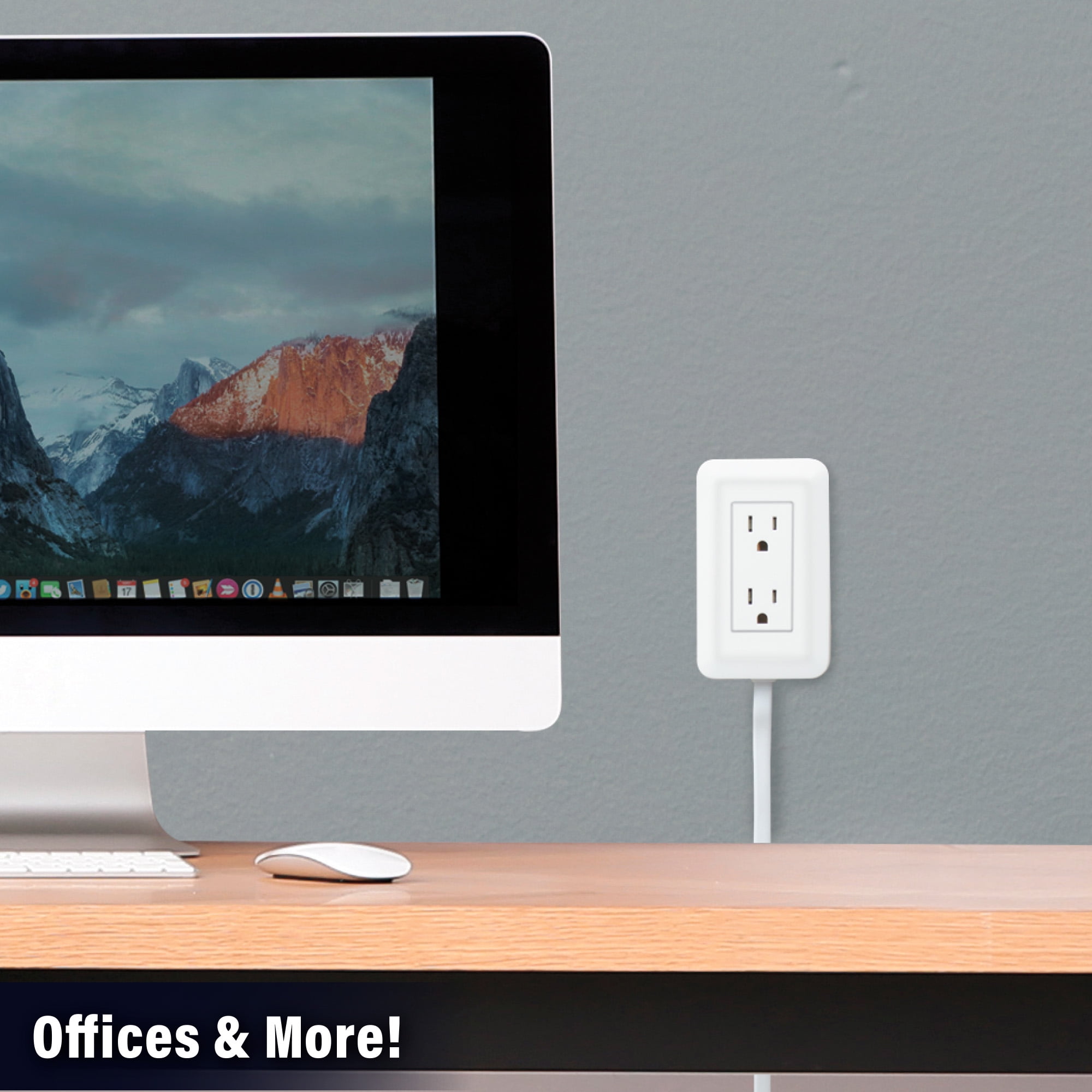 Presto Plug Outlet Extender, 2 USB Ports, 2 AC Outlets, 4ft Cord Small Wall Charger