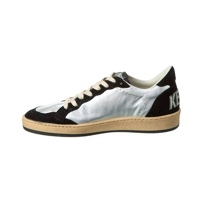 Golden Goose Ballstar Leather & Suede Sneaker, 35, Lace-Ups, Silver