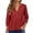 Red-T Shirts, variant on Womens 3/4 Sleeve T Shirts Solid Color Split Neck Summer Casual Soft Tee Tops Black L