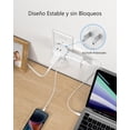 thumbnail image 4 of Adaptador de Enchufe Americano LENCENT Blanco con Cargador de 4 Salidas CA y 4 USB (2 USB C), 4 of 8
