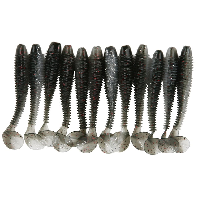 12 Uds 70mm/2,9g T cola cebo suave PVC paleta cola Artificial gusano suave cebo pesca señuelo verde oliva