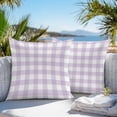 thumbnail image 4 of Outdoor Pillow Cover Lavender Buffalo Check Plaid Set of 2 Waterproof Throw Pillowcases Farmhouse Style Decorative Patio Furniture Pillows for Couch Garden Indoor & Outdoor Use, 4 of 9
