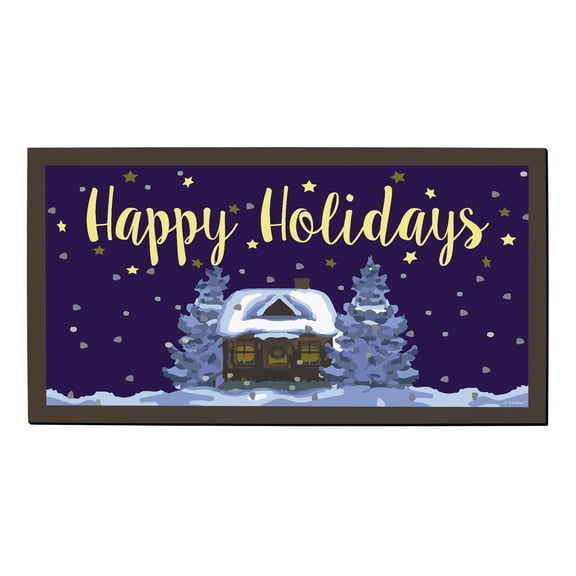 ThisWear Winter Doormat Happy Holidays Decor Holiday Party Supplies Cozy Cottage Welcome Mat Doormat Multi