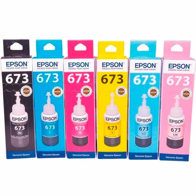 Kit 6 Botellas Tinta EPSON T673 L800 L805 L810 L850 L1800 Epson T673