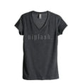 thumbnail image 1 of Thread Tank Niplash Women's Relaxed V-Neck T-Shirt Tee Charcoal Medium, 1 of 4