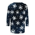 thumbnail image 5 of HOMBOM Womens Shirts Christmas Outfits Fall Xmas Reindeer 3/4 Sleeve T Shirts for Female Crewneck, 5 of 5