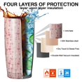 thumbnail image 7 of 20oz Insulated Tumbler, Travel Coffee Tumbler with Lid, Cup Holder Friendly Travel Coffee Mug, Stainless Steel Thermos, 20 Oz Tumbler, Reusable Insulated Coffee Mug with Lid ( Love Heart Pink ), 7 of 7