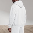 thumbnail image 4 of Men's Quarter Zip Pullover Hoodies Half Zip Hoodie Men Long Sleeve Hoodie Fleece Casual 1/4-Zip Sweatshirt Light Gray M, 4 of 6