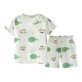 thumbnail image 2 of Utoimkio Toddler Baby Boy Girls 2Pcs Summer Pajamas Set Kids Cute Print Clothes Short Sleeve T-Shirt Tops & Shorts Two Piece Summer Outfits, 2 of 3