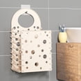 thumbnail image 1 of Cesta de lavandería de plástico plegable, gran capacidad 46x27,5x17,5cm, cesta de almacenamiento de ropa montada en la pared para el baño del dormitorio, instalación sin taladro, beige, organizador, 1 of 5