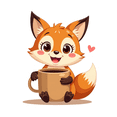 thumbnail image 6 of cartoon Fox Coffee Theme Stickers, Waterproof Fox Coffee Theme Sticker for Water Bottle Laptop Phone Cases Planner Skateboard Luggage Helmet Party Favor Decor, Ideal for Adults Teens Teacher Rewards, 6 of 9