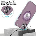 thumbnail image 4 of Case for iPhone 12,[Compatible with Magsafe] with Camera Lens Protector and kiskstnad Lightweight and Translucent Matte Back Soft Edge Shockproof Protective Case Girls Women (Green), 4 of 17