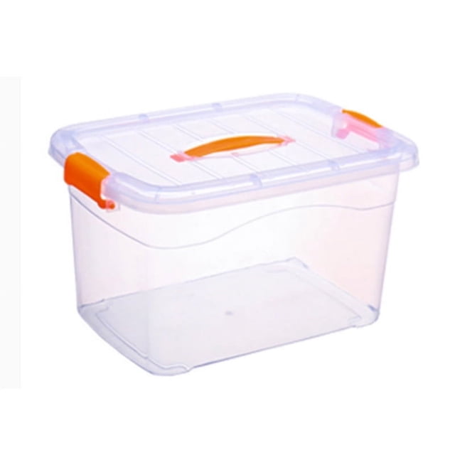 Caja de almacenamiento transparente multiusos, caja de almacenamiento de piezas de juguetes de plástico con asa, caja de almacenamiento, caja de acabado cosmético