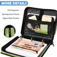 thumbnail image 5 of Zipper Binder with Shoulder Strap 2 inch 3 Ring Waterproof File Folder Organizer Bag 500 Sheet White Flowers and Leaves, 5 of 8