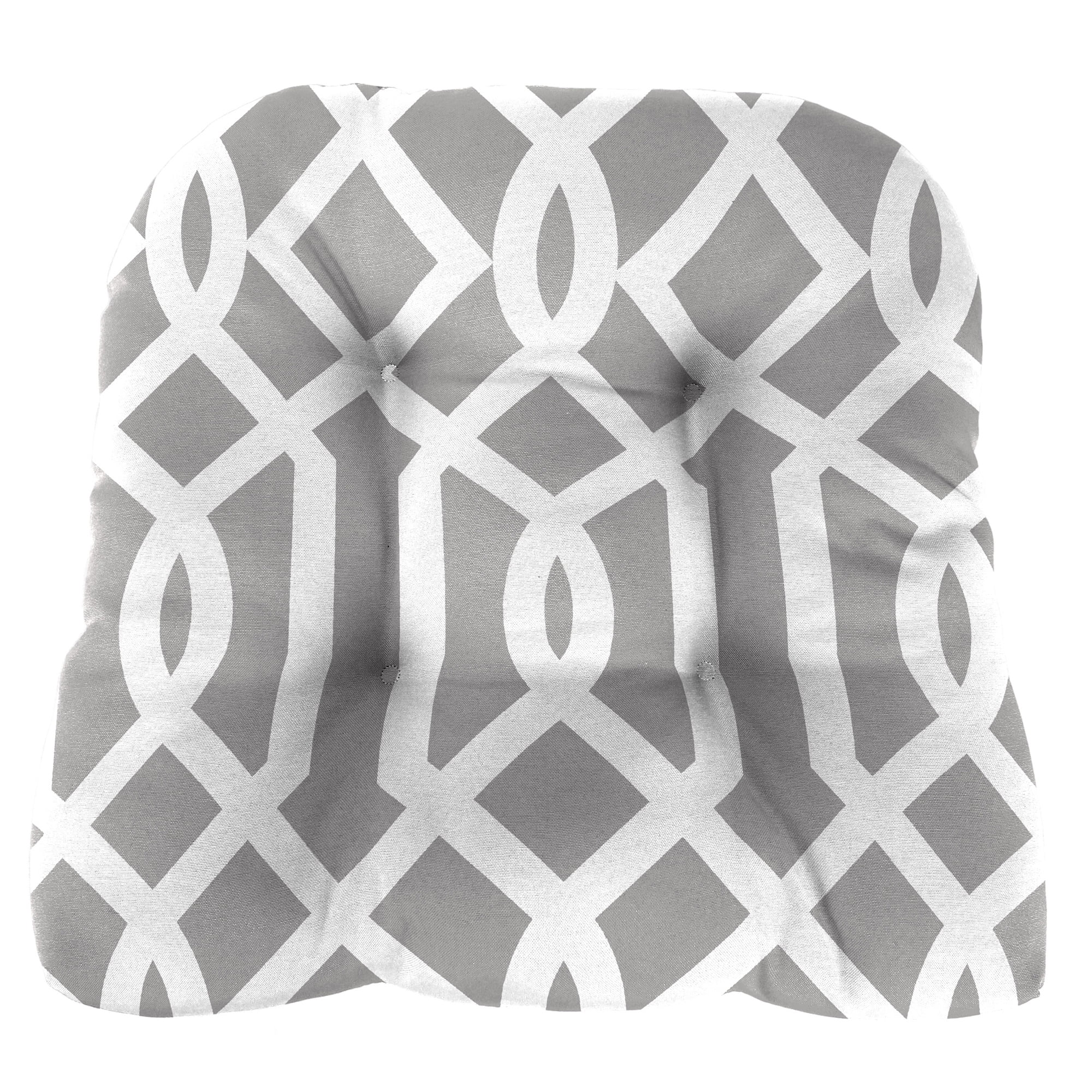 Jordan Manufacturing 18" x 18" Chauncey Pumice Gray Geometric Square Tufted Contoured Outdoor Wicker Seat Cushion (2 Pack)