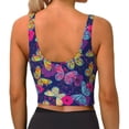 thumbnail image 3 of Lsque Paint Butterflies Printed Women'S Sports Bra, Compression, Moisture Wicking, High-Impact Sports Bra For Women,Supportive sports bra-X-Large, 3 of 9