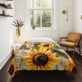 thumbnail image 4 of Yellow Sunflower Tapestry for Bedroom Wall Hanging Tapestry, Watercolor Retro Floral Plant Leaf Ceiling Backdrop Tapestries Poster Blanket Wall Decor for Teens Room Living Room Dorm 51" x 59", 4 of 8