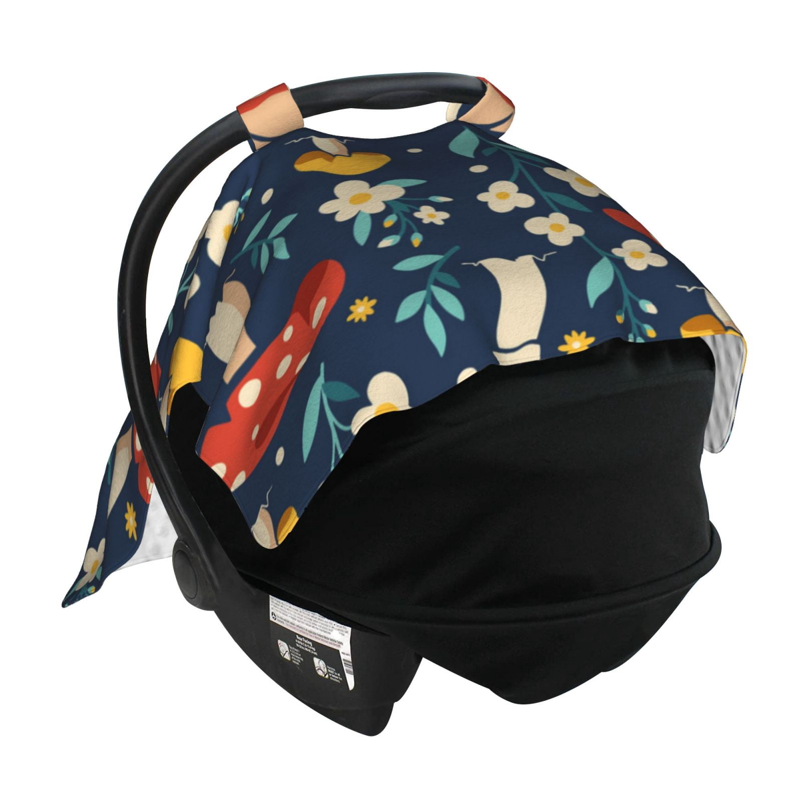 Car Seat Cover Baby - Colorful Mushrooms (4) Breathable Infant Car Seat Cover for Baby Carseat, Lightweight Comfort Baby Essentials Must Haves Newborn Stuff for Girl Boy