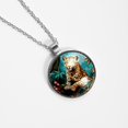 thumbnail image 4 of Leopard Elegant Glass Circular Pendant Women's Necklaces, 4 of 5