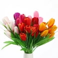thumbnail image 3 of Ramo de flores de bricolaje de 6 tulipanes: rojo intenso (la altura de toda la rama es de 31 cm, el diámetro de la cabeza de la flor del tulipán es de 3 cm y la altura es de 5 cm), 3 of 9