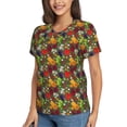 thumbnail image 2 of Xecao Begetable for Women's V-Neck T-Shirts-Elegant Half-Sleeve Tops Perfect for Summer-3X-Large, 2 of 5