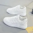 thumbnail image 1 of Zapatos informales para caminar para mujer, zapatillas planas de cuero con cordones, de alta calidad, a la moda, novedad de verano, 1 of 4