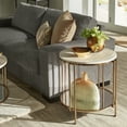thumbnail image 2 of Weston Home Shaelyn Round End Table with Faux Marble Top and Mirror Shelf, 2 of 5