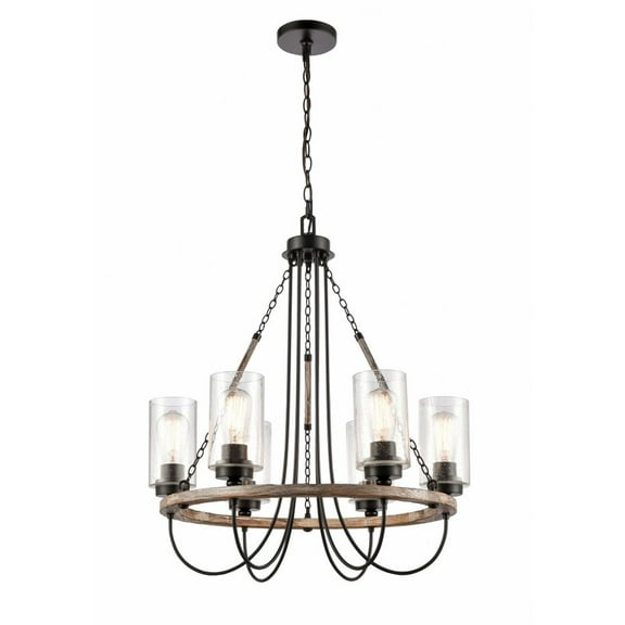 442-6CR-BK-G4424-LED-Innovations Lighting-Paladin - 21W 6 LED Chandelier In Farmhouse Style-29.38 Inches Tall and 25 Inches Wide