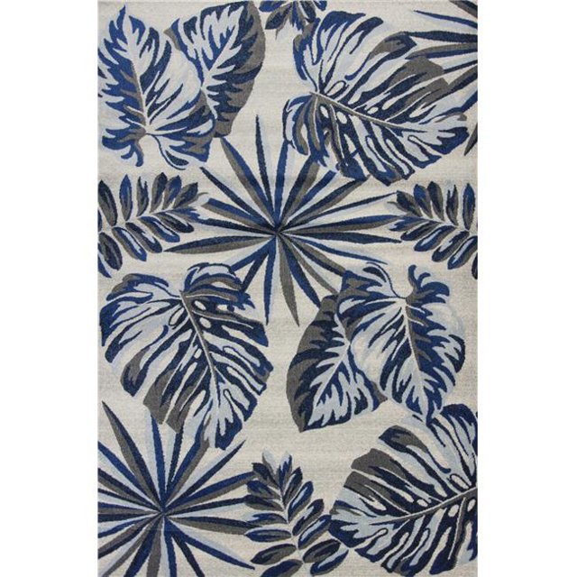 HomeRoots 352516 5 ft. 3 in. x 7 ft. 7 in. Polypropylene Grey & Blue Area Rug
